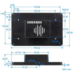 Protective Case (with TRIPOD) For Official LCD 7 Inch Raspberry Pi Touch Display 2